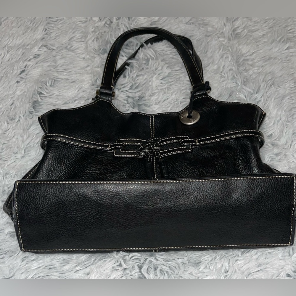 The Sak Pebble Leather Top Handle Contrast Stitch Pink Gingham Lining Handbag - Picture 3 of 8